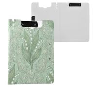 Folding Clipboard Finland Lily of The Valley William Morris Pattern A4 Clipfolio Two Metal Clips Pen Holder Nursing Clip Board with Hard Cover