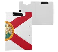 Folding Clipboard Florida State Flag A4 Clipfolio Double Clips Pen Holder School Clip Board with Cover