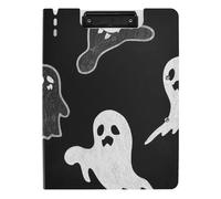 Folding Clipboard Goth Halloween Spooks A4 Clipboard Padfolio Double Clips Pen Holder Office Clip Board with Cover