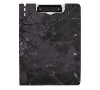 Folding Clipboard Gothic Darkness Purple Web A4 Clipboard Binderfolio Double Metal Clips Pen Holder Office Clip Board with Hard Cover
