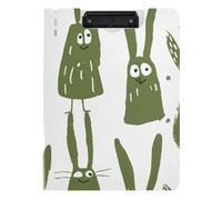 Folding Clipboard Monsters Animals Khaki on White A4 Clipboard Binder Double Metal Clips Pen Holder Office Clip Board with Hard Cover