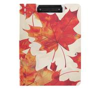 Folding Clipboard Red Maple Leaf A4 Clipboard Clipfolio Double Clips Pen Holder School Clip Board with Hard Cover