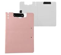 Folding Clipboard Rose Gold Solid Color Pure Plain A4 Clipboard Folio Horizontal and Vertical Double Clips Office Clip Board with Hard Cover