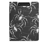 Folding Clipboard Scream Spiders Black White A4 Clipboard Folio Binder Horizontal and Vertical Double Clips Office Clip Board with Cover