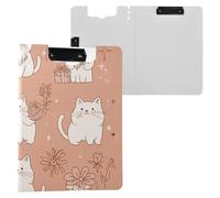 Folding Clipboards All Saints' Day Bohemian Cats Rose Gold A4 Clipboard Clipfolio Two Metal Clips Pen Holder Office Clip Board with Cover