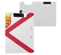 Folding Clipboards Flag of Jersey A4 Clipboard Folio Double Metal Clips Pen Holder Nursing Clip Board with Cover