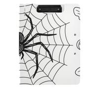 Folding Clipboards Halloween Spider Web Star Black White A4 Clipboard Folio Binder Double Clips Pen Holder School Clip Board with Cover