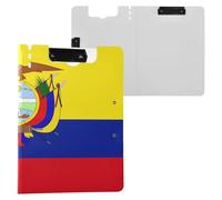Folding Clipboards National Flag of Ecuador A4 Clipboard Binderfolio Two Metal Clips Pen Holder School Clip Board with Cover