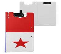 Folding Clipboards National Flag of Panama A4 Clipboard Folio Double Metal Clips Pen Holder School Clip Board with Cover