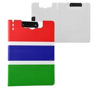 Folding Clipboards National Flag of The Gambia A4 Clipboard Binderfolio Two Metal Clips Pen Holder School Clip Board with Cover