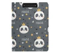 Folding Clipboards Panda King Star Grey A4 Clipboard Binderfolio Two Metal Clips Pen Holder Office Clip Board with Cover