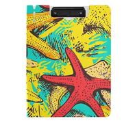 Folding Clipboards Sea Star Cartoon Anime Style A4 Clipboard Binder Horizontal and Vertical Double Clips Nursing Clip Board with Cover