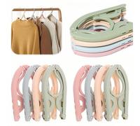 Folding Clothes Hangers 12pcs,4 ColorsTravel Hangers Foldable Portable Plastic Clothes Coats Hangers Home Hotel Camping Holiday Travel Accessories Cruise Essentials