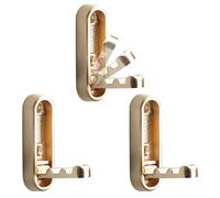 Folding Coat Hooks 3 Pcs, Retractable Wall Hooks, Zinc Alloy Coat Rack with Screws for Hanging Robe, Scarf, Hat, Umbrella, Bag, Towel, Headphone, Key