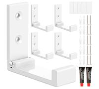 Folding Coat Hooks, 5pcs White Wall Hooks Heavy Duty for Hanging Coat Towel Backpack, Foldable Adhesive Hooks, Headphone Jacket Holder, Aluminum Alloy No Rust Hook with Screws for Purse Hat Bag Keys