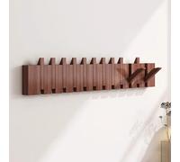 Folding Coat Rack Wall Mounted, Heavy Duty Hooks for Hats, Keys, Towel & Robes, Space-Saving Design with 12 Beech Wood Hooks