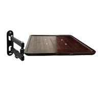Folding Coffee Table 40x30 cm - Wall-Mounted Bamboo Desk Rotatable Top Retractable Floating Shelf Bracket 15kg Load Capacity Elegant Black Walnut Finish