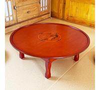 Folding Coffee Table - Japanese Tatami Floor Table for Sitting, Round Minimalist Design, Foldable Dining Table for Meditation and Tea