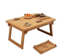 Folding Coffee Table, Pine Wood Construction, Japanese Floor Design, Mortise and Tenon Joinery, U-shaped Legs, Ideal for Floor Seating