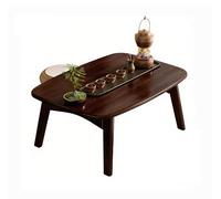 Folding Coffee Table, Portable Collapsible Low Desk, Wooden Rectangular Table for Small Spaces Living Room Home Office, No Assembly