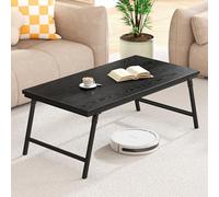 Folding Coffee Table, Rectangular Low Table for Small Spaces, Portable Foldable Desk with Leg Latches, No Assembly Required, Modern Design for Living Room or Home Office