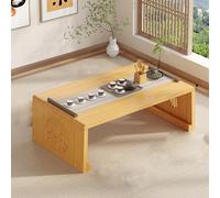 Folding Coffee Table, Rectangular Vintage Table, Collapsible Tatami Table for Living and Dining Room, Wood, 60x40x30cm