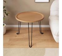 Folding Coffee Table - Round Low Table for Sofa Side, Balcony, Outdoor, Portable Tea Table for Courtyard Use