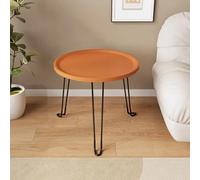 Folding Coffee Table - Round Low Table for Sofa Side, Balcony, Outdoor, Portable Tea Table for Courtyard Use