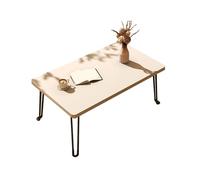 Folding Coffee Table with Smooth Rounded Edges and Thick Wood Panel, Stable Minimalist Design for Small Spaces