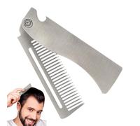 Folding Comb for Men - Foldable Beard and Hair Comb Made of Robust Stainless Steel, Pocket-Friendly Design with Smooth Tines for Daily Care, Compact Styling Comb for Precise Hair and Beard Management