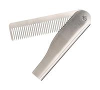 Folding Comb for Men, Foldable Stainless Steel Hair Comb, Rustproof, Portable Pocket Styling Brush for Travel, Daily Care of Hair, Beard and Moustache, Lightweight & Compact