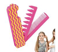 Folding Comb, Wide Tooth Comb - Male Style Comb with Wide and Fine Tooth, Detangling Style Tool, Folding Hair Brush for Women Girls Grooming and Combing