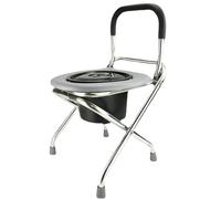 Folding Commode Chair, Portable Commodes Seat Frame with Padded seat, Portable Camping Toilet Chair with Backrest,Foldable Bedside Commode, Toilet Chair, and Support for Elderly and Disabled