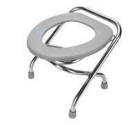 Folding Commode Chair, Stainless Steel Portable Toilet for Adults, Non Slip Base, Ergonomic Design, Convenient Travel Potty Chair for Seniors,Disabled and Pregnant (30cm)