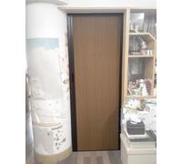 Folding Concertina Door for Bedroom & Pantry Brown Nonwoven Sliding Door with Aluminum Frame Retractable Closet Gate No Drilling Privacy Divider Screen 72x80in