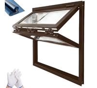 Folding Concession Service Windows, Aluminum Sliding Windows with Reinforced Glass & Locks, Double Hung Style for Food Stands, Cafeterias, and Events