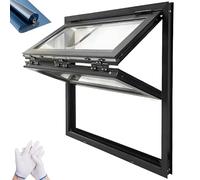 Folding Concession Service Windows, Aluminum Sliding Windows with Reinforced Glass & Locks, Double Hung Style for Food Stands, Cafeterias, and Events