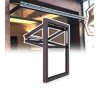 Folding Concession Serving Window with Glass & Lock, Aluminum Vertical Lifting Sliding Window for Vending and Business Kitchens, 22x32in