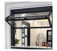 Folding Concession Serving Window with Glass & Lock - Vertical Sliding Double Hung Aluminum Frame Window for Food Truck, Vending Stand, Business Kitchen Use((WXH)123x123cm)