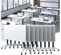 Folding Conference Desk for Home Office and Training Seminars, Portable Multi-Pack Boardroom Table Solution