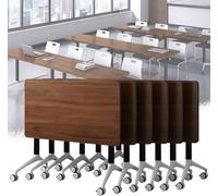 Folding Conference Desk for Home Office and Training Seminars, Portable Multi-Pack Boardroom Table Solution