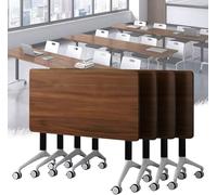 Folding Conference Desk for Home Office and Training Seminars, Portable Multi-Pack Boardroom Table Solution