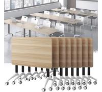 Folding Conference Desk for Home Office and Training Seminars, Portable Multi-Pack Boardroom Table Solution