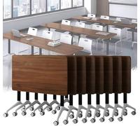 Folding Conference Desk for Home Office and Training Seminars, Portable Multi-Pack Boardroom Table Solution