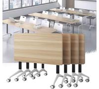 Folding Conference Desk for Home Office and Training Seminars, Portable Multi-Pack Boardroom Table Solution