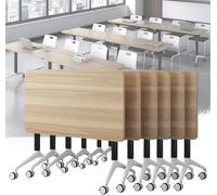 Folding Conference Desk for Home Office and Training Seminars, Portable Multi-Pack Boardroom Table Solution