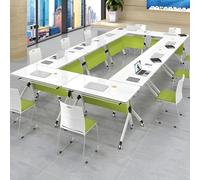 Folding Conference Table 140cm White - Portable Meeting Table with Silent Wheels Ideal for Training Rooms Events & Offices - Space-Saving Design