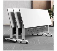 Folding Conference Table, Mobile Flip-Top Meeting Desk with Lockable Wheels, Space-Saving Design, Durable Metal Frame, Ideal for Office, Training, and Seminar Use,6pcs