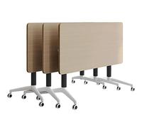 Folding Conference Table - Mobile Meeting Desk with Lockable Wheels, Space-Saving Design, Durable Metal Frame for Office, Training, and Seminar Use