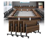 Folding Conference Table Set, Mobile Flip Top Training Tables with Casters, Modern Office & Meeting Room Furniture, 2pcs, 61"x21.7"x29.5", Ideal for Conferences & Training